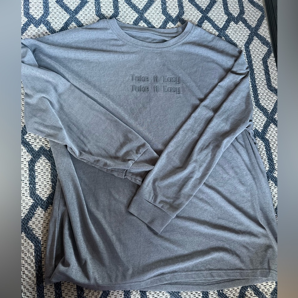 Gray Long Sleeve Shirt Sheer